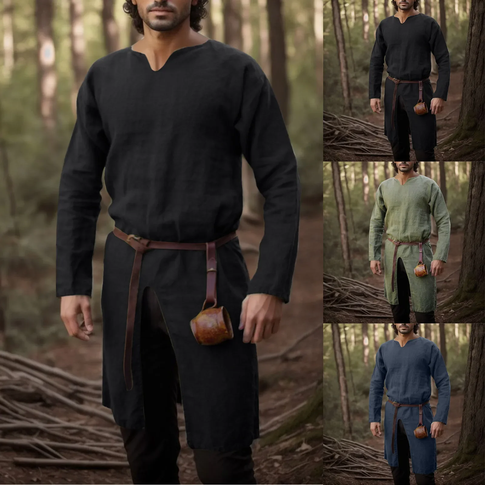 Retro Gaming Jacket - Camisas Retro Medievales Renacentistas, Túnica Masculina,