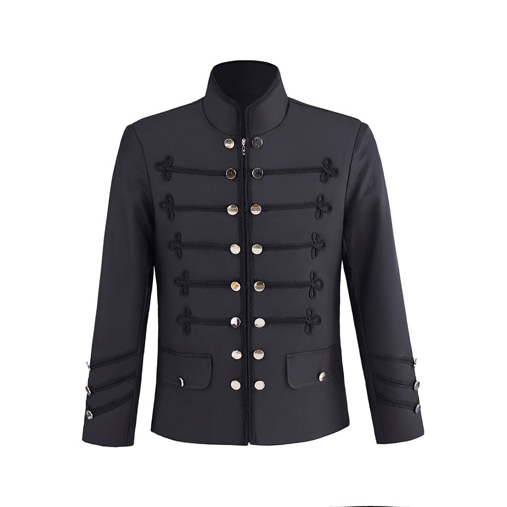 Retro Gaming Jacket - Chaqueta Militar Negra para Hombre, Estilo