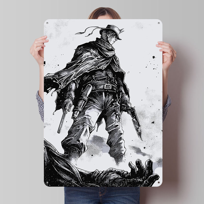 Póster Metálico de Vaquero con - Retro Gaming Gun reseña y precio