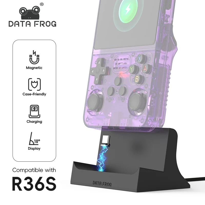 Base de Carga Data Frog R36S,  - Retro Gaming R36S reseña y precio