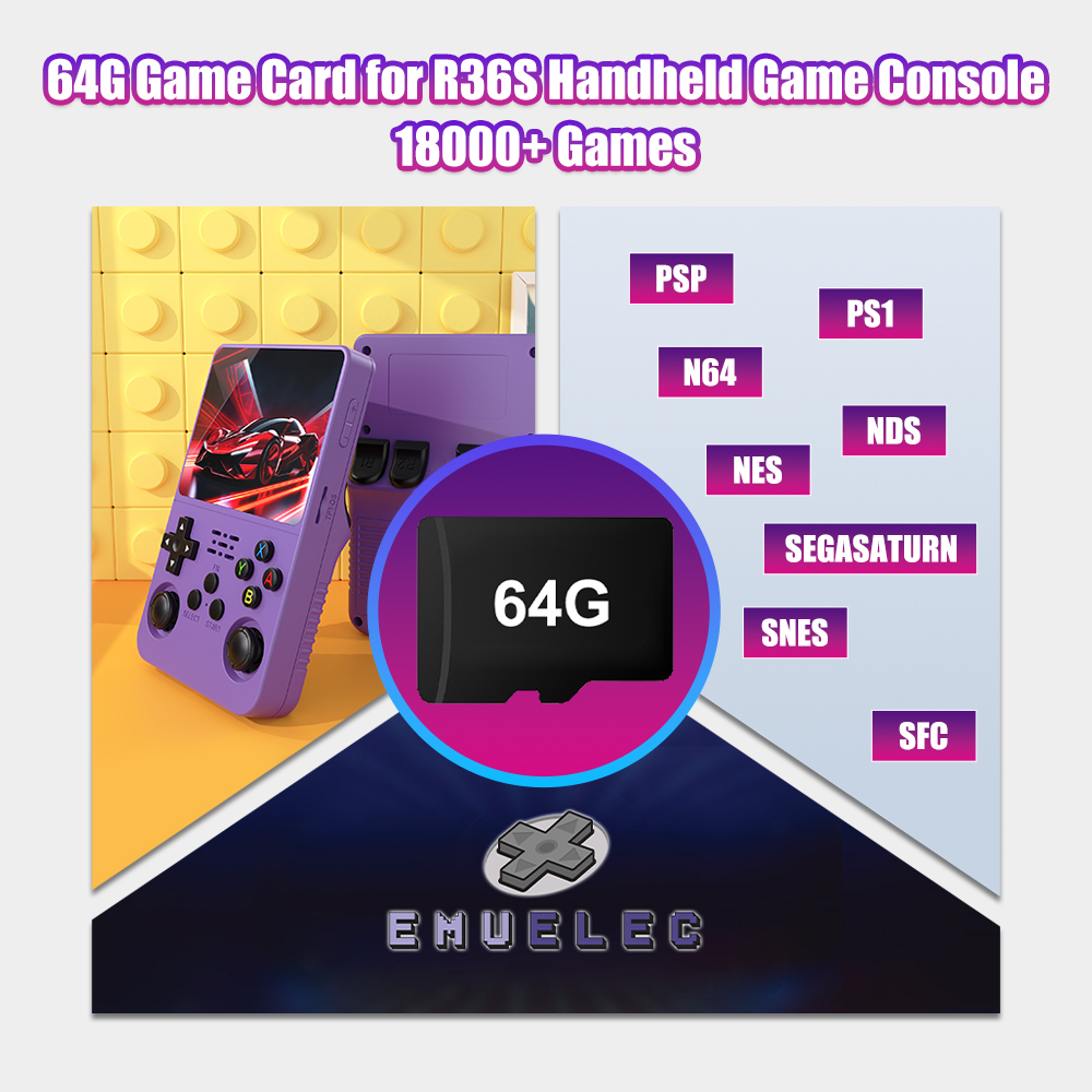 Tarjeta TF de juego de 64G par - Retro Gaming R36S reseña y precio